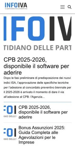 スポンサード記事向けのイタリアメディア、Infoivaのサイトプレビュー
