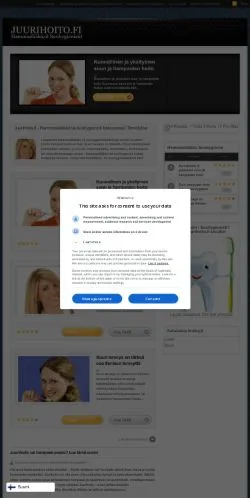 Podgląd witryny Juurihoito Hammaslääkäri, medium z kraju Finlandia do artykułów sponsorowanych