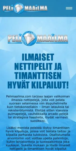 Voorbeeld van de site Pelimaailma, medium uit Finland voor gesponsorde artikelen
