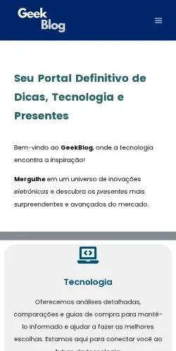 Podgląd witryny Geek Blog, medium z kraju Brazylia do artykułów sponsorowanych