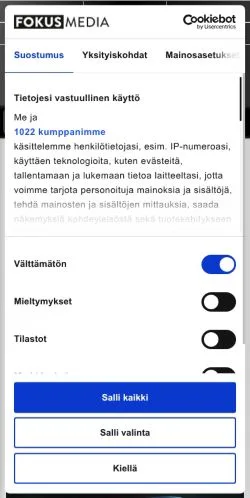 스폰서 기사용 핀란드 매체 Auto Bild Suomi 사이트 미리보기