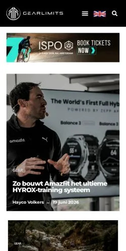 Forhåndsvisning av nettstedet Gearlimits, medium fra Nederland for sponsede artikler