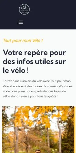 스폰서 기사용 프랑스 매체 Tout Pour Mon Vélo 사이트 미리보기