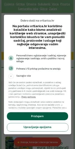 Podgląd witryny Vrtlarica, medium z kraju Chorwacja do artykułów sponsorowanych
