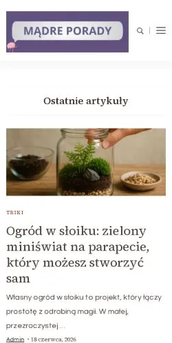Anteprima del sito Mądre Porady, media di Polonia per articoli sponsorizzati