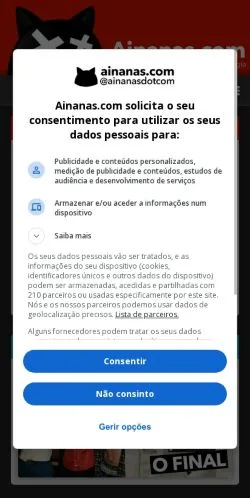 Voorbeeld van de site Ainanas, medium uit Portugal voor gesponsorde artikelen