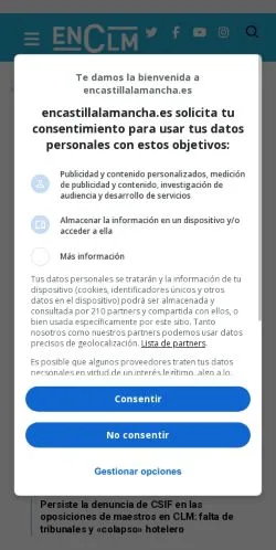 스폰서 기사용 스페인 매체 ENCLM 사이트 미리보기