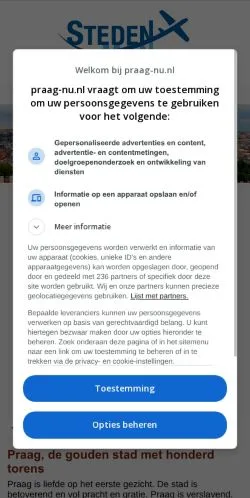 Vista previa del sitio Praag Nu, medio de Países Bajos para artículos patrocinados