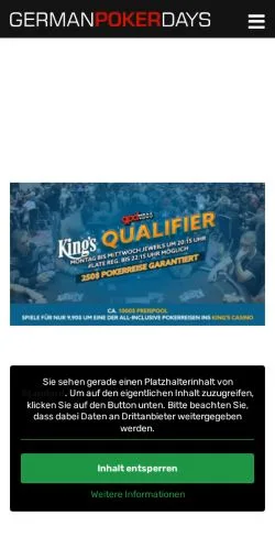 Podgląd witryny GermanPokerDays, medium z kraju Niemcy do artykułów sponsorowanych