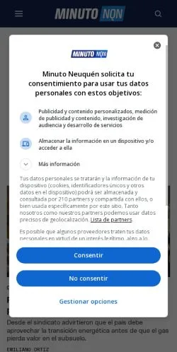 Anteprima del sito Minuto Neuquen, media di Spagna per articoli sponsorizzati