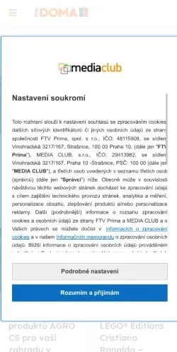 スポンサード記事向けのチェコメディア、Primadoma.czのサイトプレビュー