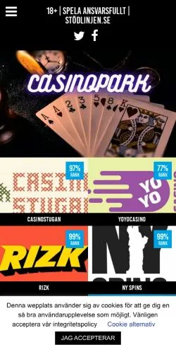스폰서 기사용 스웨덴 매체 Casinopark 사이트 미리보기