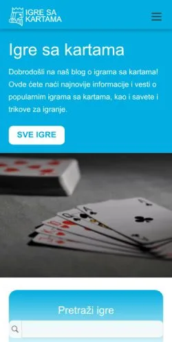 Anteprima del sito Igre Sa Kartama, media di Bosnia ed Erzegovina per articoli sponsorizzati
