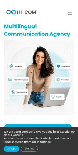 Podgląd witryny HI-COM, medium z kraju Stany Zjednoczone do artykułów sponsorowanych
