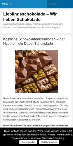 Podgląd witryny Lieblingsschokolade, medium z kraju Niemcy do artykułów sponsorowanych