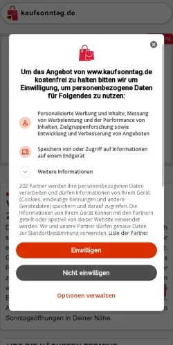 Podgląd witryny Kaufsonntag, medium z kraju Niemcy do artykułów sponsorowanych
