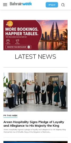 Preview of the Bahrain This Week website, a media outlet in United States for sponsored articles