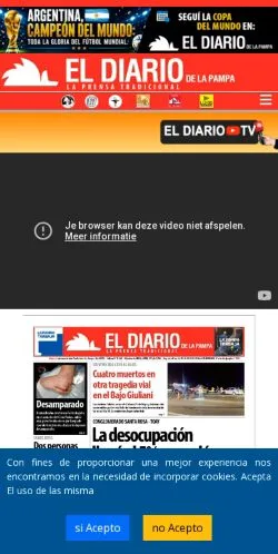 Anteprima del sito El Diario de La Pampa, media di Argentina per articoli sponsorizzati