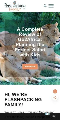 Anteprima del sito Flashpacking Family Travel, media di Stati Uniti per articoli sponsorizzati