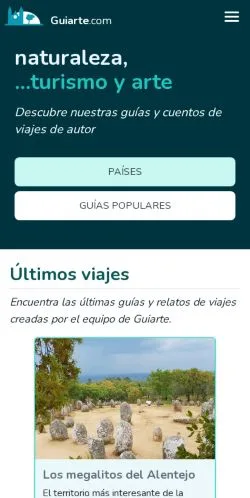 Preview of the Guiarte.com website, a media outlet in Spain for sponsored articles