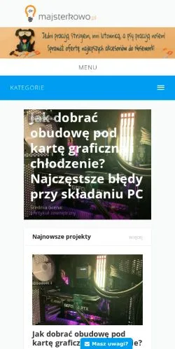 Anteprima del sito Majsterkowo, media di Polonia per articoli sponsorizzati