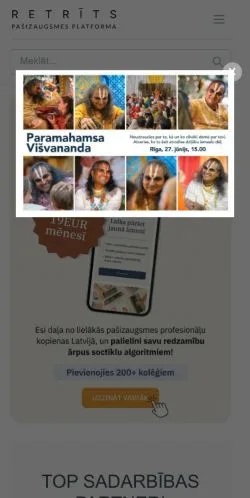 Anteprima del sito Retrīts, media di Lettonia per articoli sponsorizzati