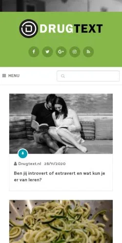 Anteprima del sito Drugtext, media di Paesi Bassi per articoli sponsorizzati