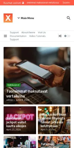 Podgląd witryny Kasinotuutiset, medium z kraju Stany Zjednoczone do artykułów sponsorowanych