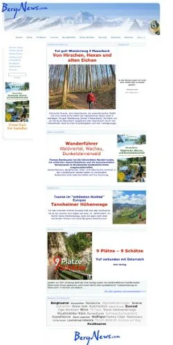 Podgląd witryny Bergnews, medium z kraju Niemcy do artykułów sponsorowanych