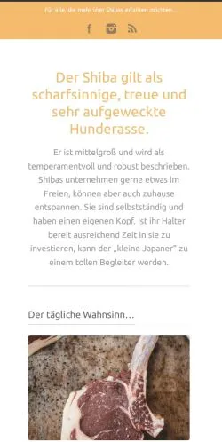 Anteprima del sito Shiba Inu, media di Germania per articoli sponsorizzati