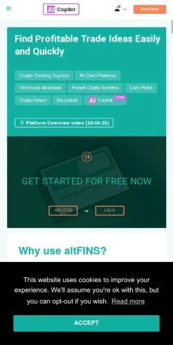Forhåndsvisning af altFINS, medie fra USA til sponsorerede artikler
