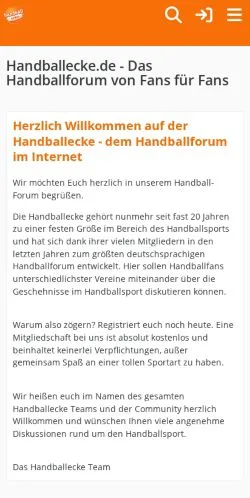 Anteprima del sito Handballecke, media di Germania per articoli sponsorizzati