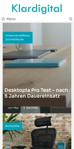 Anteprima del sito KLARDIGITAL Home Office, media di Germania per articoli sponsorizzati