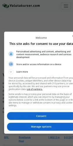 Anteprima del sito Valutakurser, media di Svezia per articoli sponsorizzati