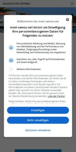 Podgląd witryny Insel Samos, medium z kraju Niemcy do artykułów sponsorowanych