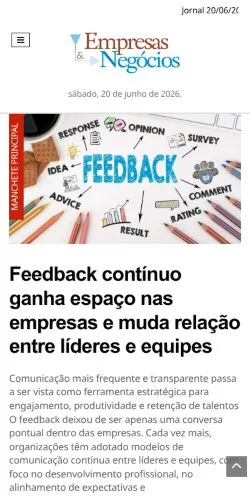 Anteprima del sito Jornal Empresas & Negócios, media di Brasile per articoli sponsorizzati