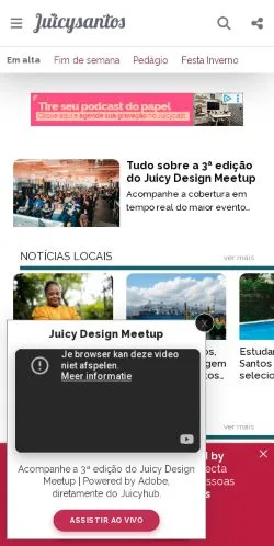 Anteprima del sito Juicy Santos, media di Brasile per articoli sponsorizzati