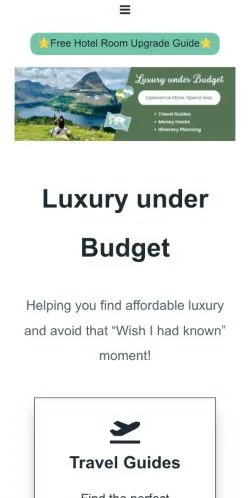 Anteprima del sito Luxury Under Budget, media di Stati Uniti per articoli sponsorizzati