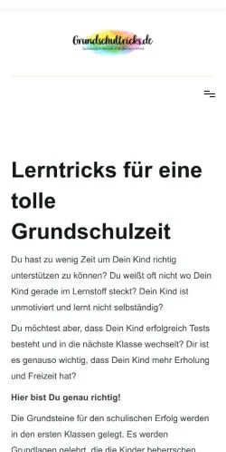 Anteprima del sito Grundschultricks, media di Germania per articoli sponsorizzati