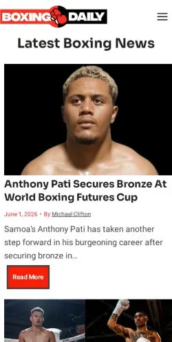 Forhåndsvisning af Boxing Daily, medie fra USA til sponsorerede artikler