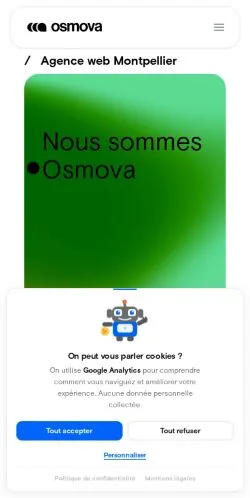 스폰서 기사용 프랑스 매체 Osmova 사이트 미리보기