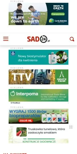 スポンサード記事向けのポーランドメディア、Sad24のサイトプレビュー