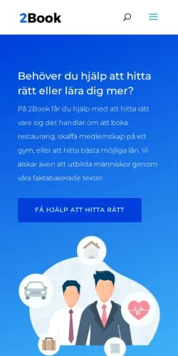 Forhåndsvisning av nettstedet 2Book, medium fra Sverige for sponsede artikler