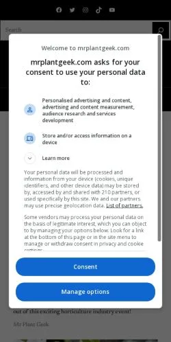 Anteprima del sito Mr Plant Geek, media di Stati Uniti per articoli sponsorizzati