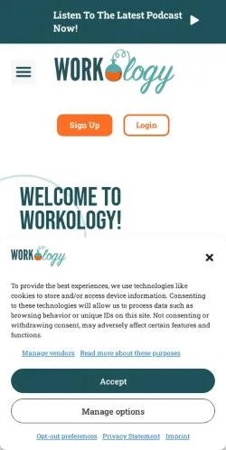 Forhåndsvisning av nettstedet Workology, medium fra USA for sponsede artikler