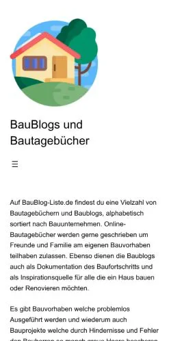 Anteprima del sito BauBlog Und Bautagebuch, media di Germania per articoli sponsorizzati