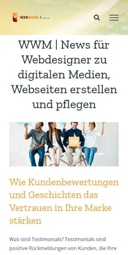 Podgląd witryny Webwork Magazin, medium z kraju Niemcy do artykułów sponsorowanych