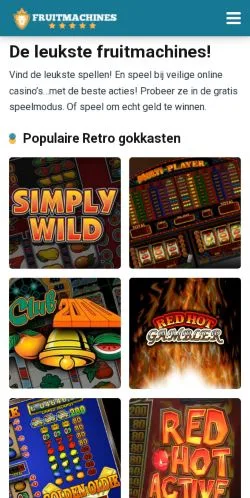 Anteprima del sito Fruitmachines Online, media di Paesi Bassi per articoli sponsorizzati