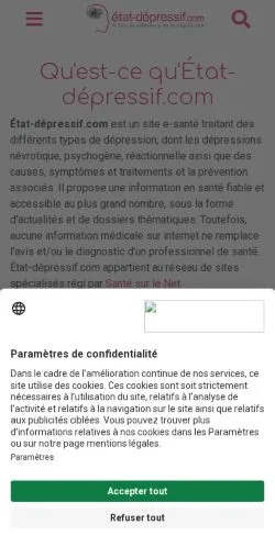Anteprima del sito Etat-depressif, media di Francia per articoli sponsorizzati