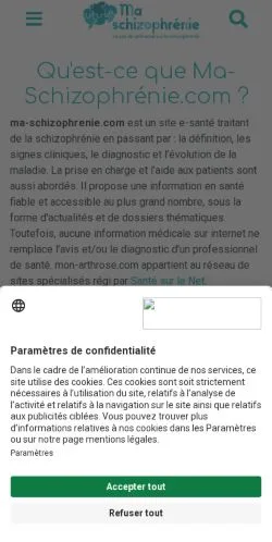 Anteprima del sito Ma Schizophrénie, media di Francia per articoli sponsorizzati